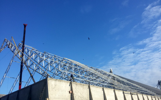 Montaje de Cerchas con Grua